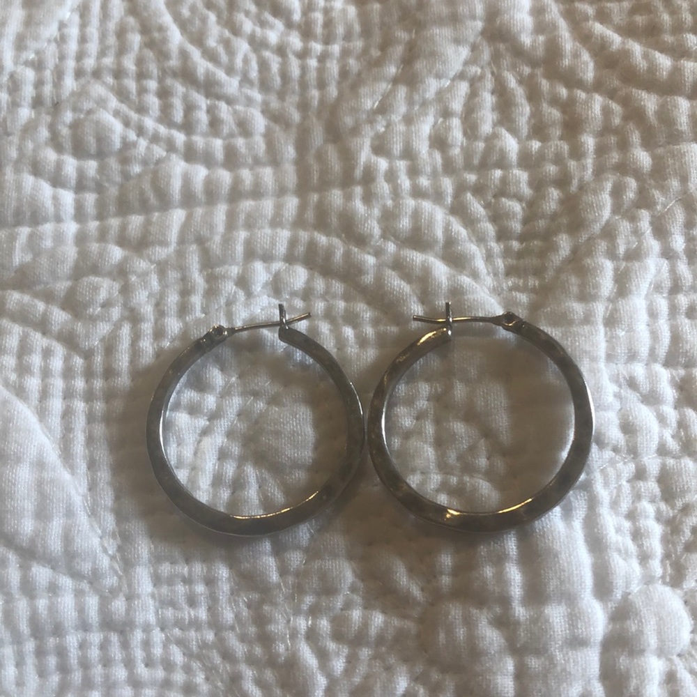 Hammered hoop earrings